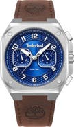 Timberland Mackinac Multifunction Chronograph Leather Strap Watch, 44mm x 25mm