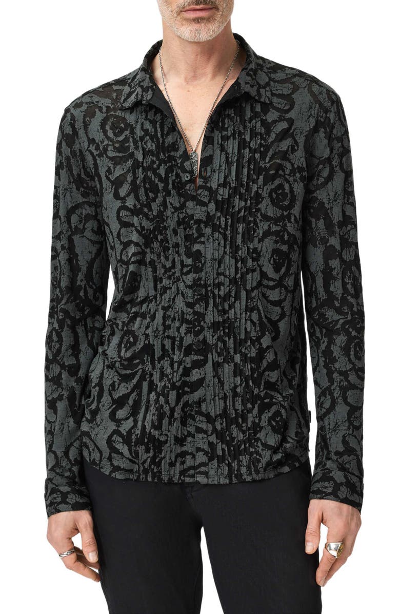 John Varvatos Florian Pintuck Detail Button-Up Shirt, Alternate, color,