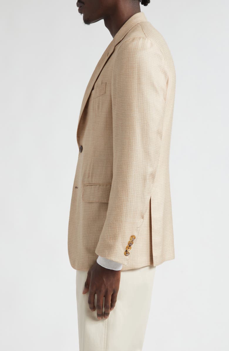 ZEGNA Microcheck Cashmere & Silk Blazer, Alternate, color, 