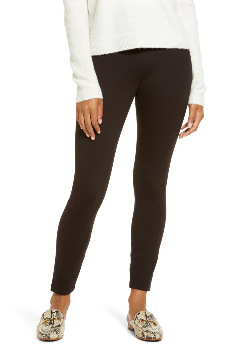 'Lyssentials Center Seam Ponte Leggings, Main, color, DOUBLE ESPRESSO