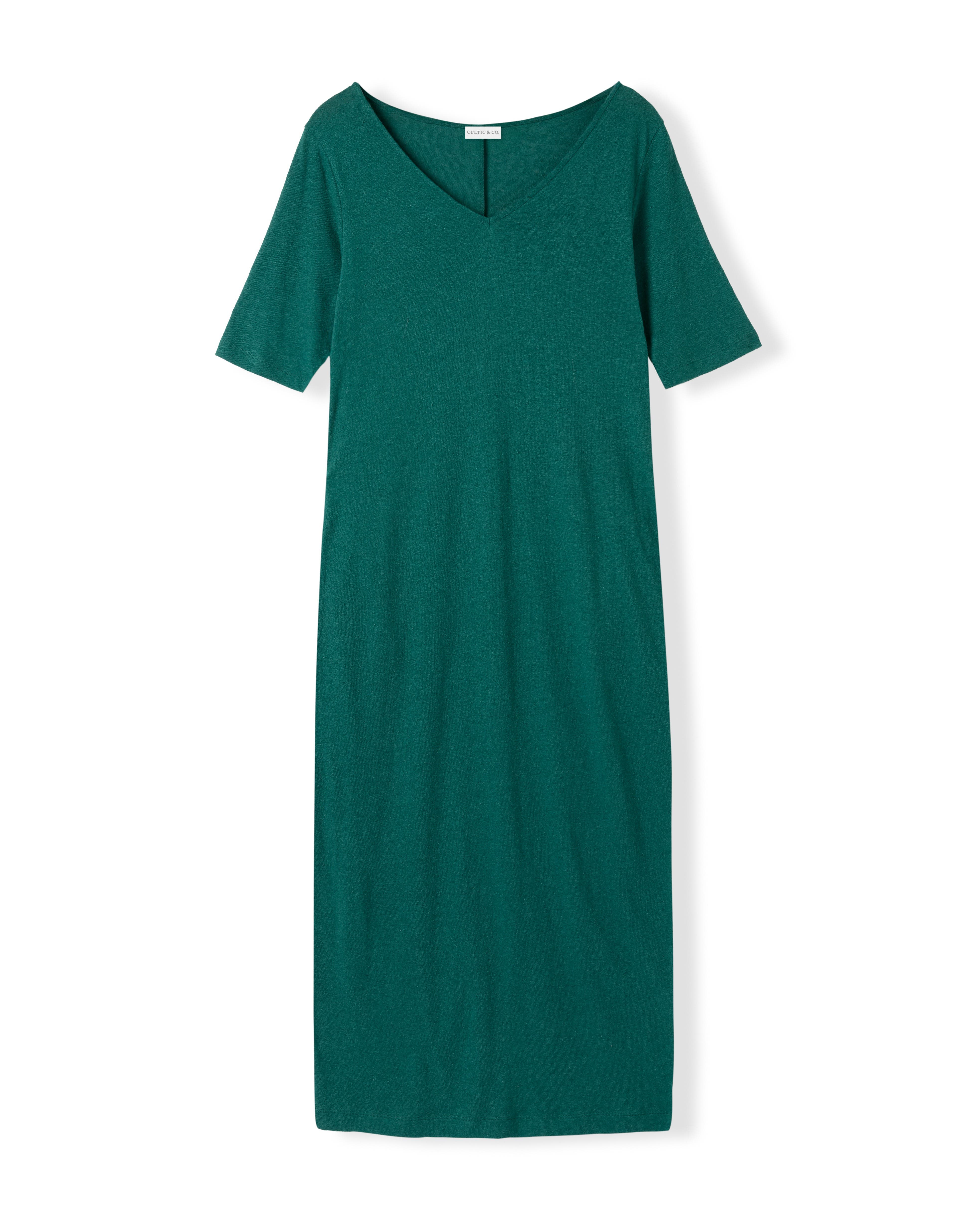 Linen Blend V-Neck Midi Dress - image 2