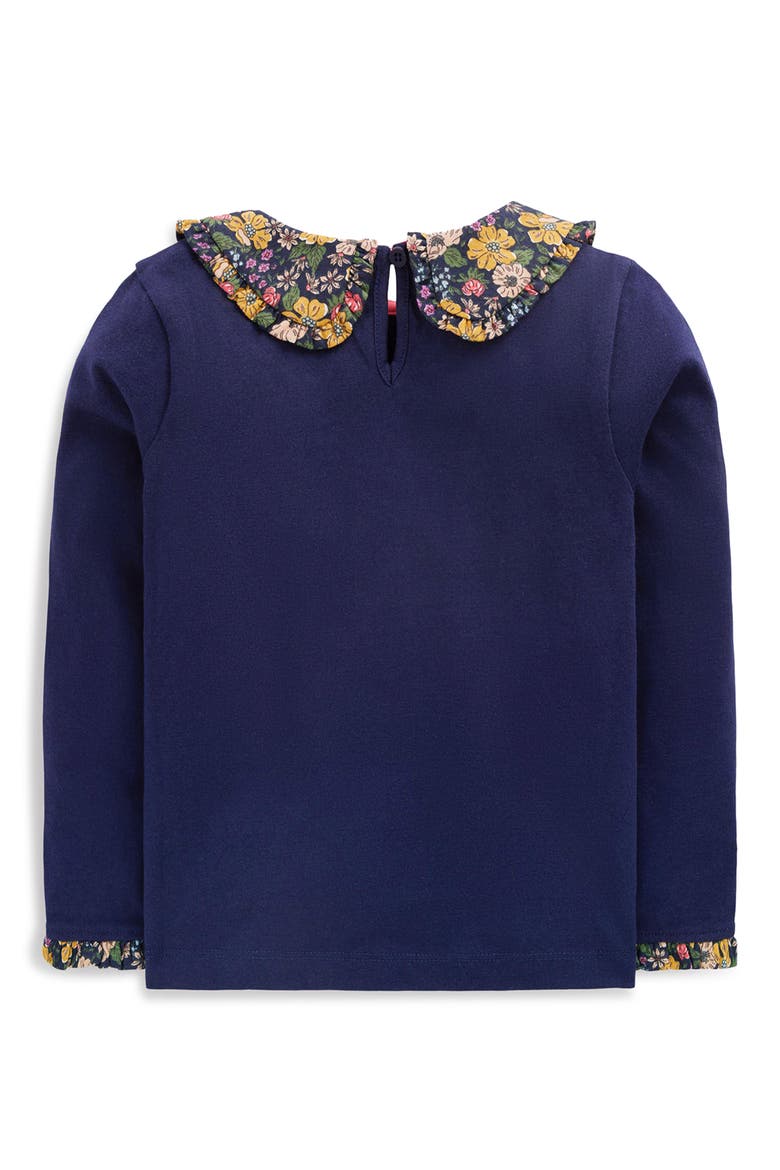 Kids' Collared Breton Jersey Top, Alternate, color, COLLEGE NAVY FLORAL