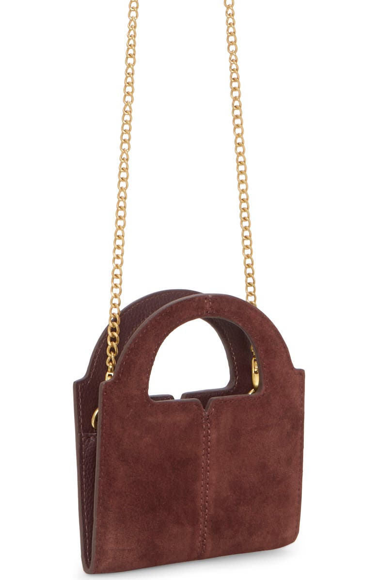 Vince Camuto Aleah Suede Wallet on a Chain, Alternate, color, Red Currant