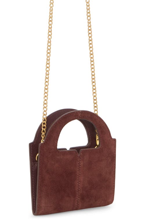 Vince Camuto Aleah Suede Wallet On A Chain In Burgundy