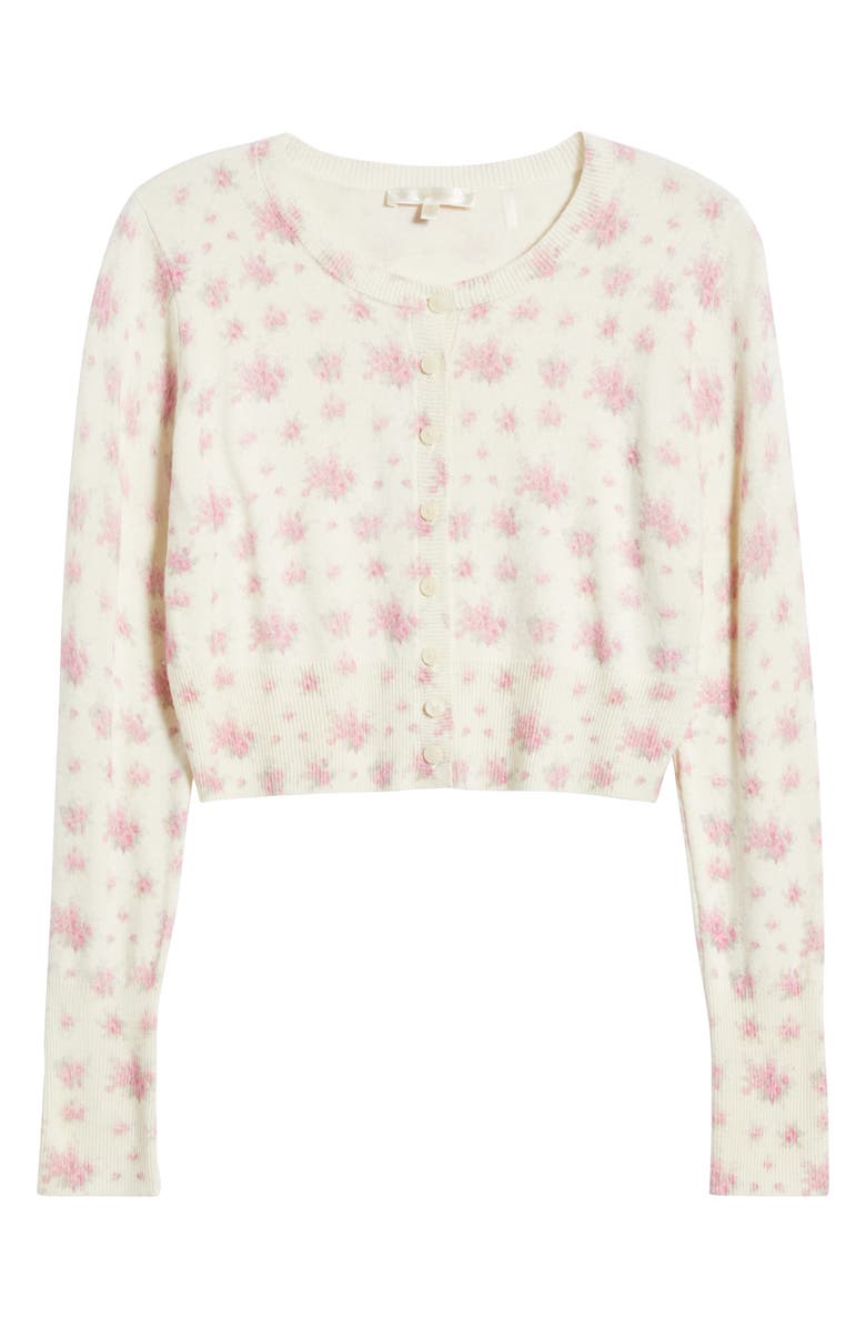 LoveShackFancy Adeanne Floral Print Crop Cardigan, Alternate, color,