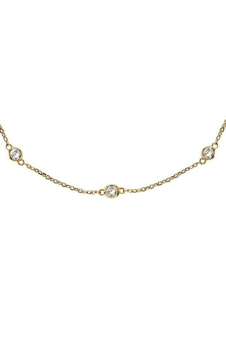 ALLUREZ Lab Diamonds By The Yard Station Necklace 14k, Alternate, color, Yellow Gold