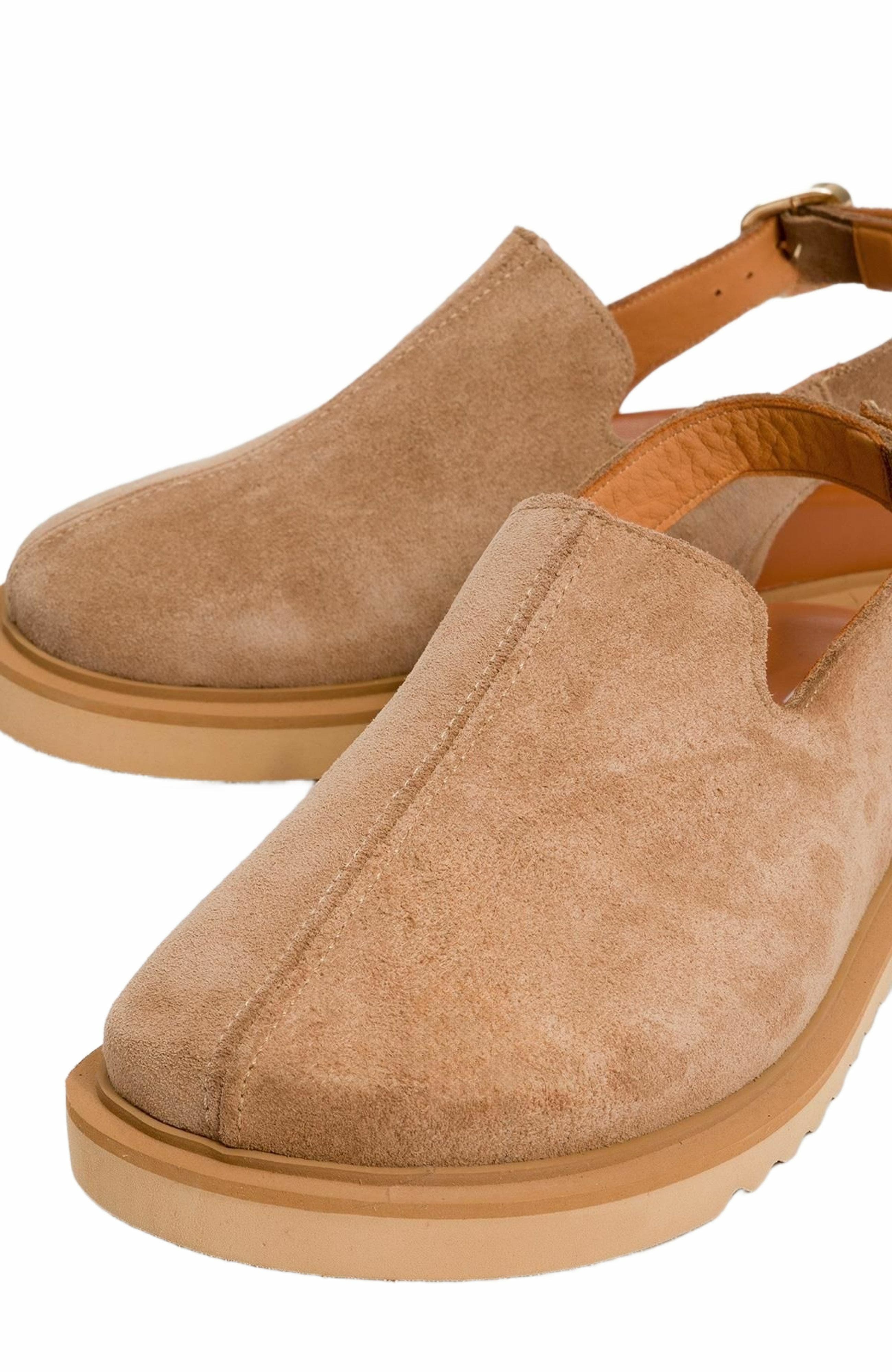 Laby Leather Clogs, Alternate, color, Cognac Suede Leather