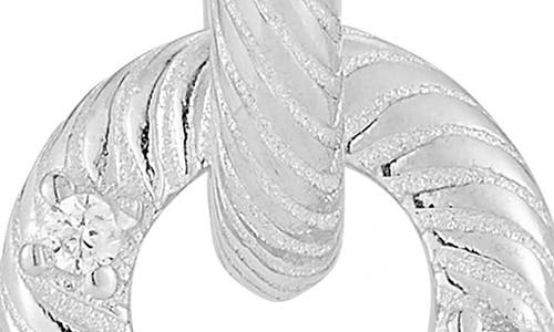 Glaze Jewelry Cubic Zirconia Link Drop Huggie Hoop Earrings In Metallic