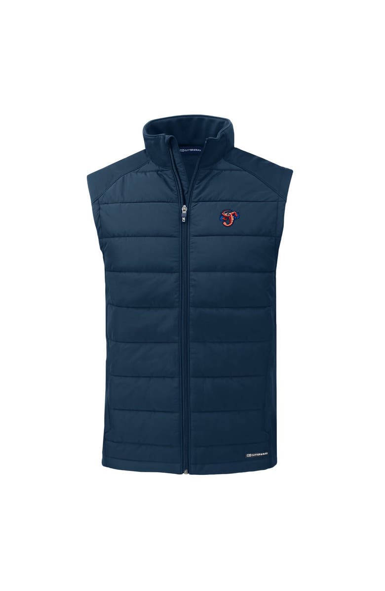 Cutter & Buck Men's Cutter & Buck Navy Jacksonville Jumbo Shrimp Evoke Hybrid Eco Softshell Recycled Full-Zip Vest, Alternate, color, 