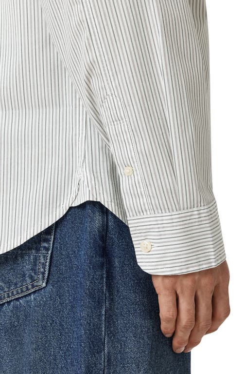 Allsaints Nolan Pinstripe Button-up Shirt In White