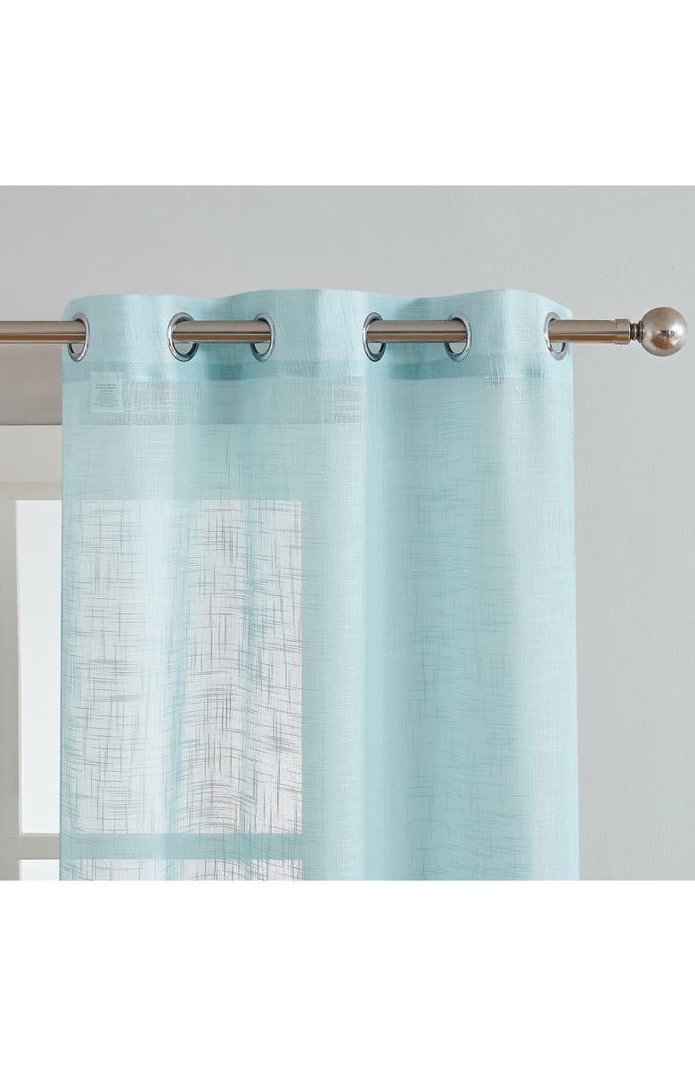 DAINTY HOME Set of 2 Sheer Curtain Panels, Alternate, color, Aqua