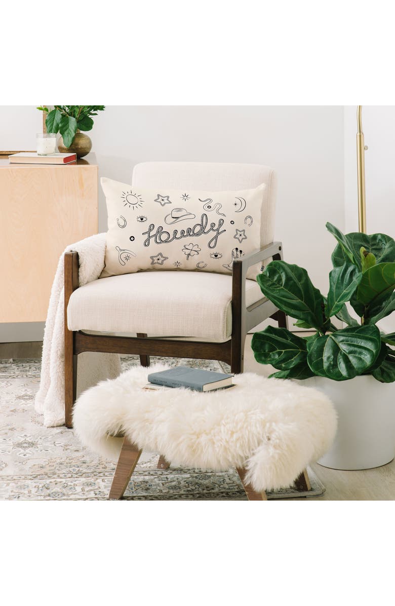 Deny Designs Good Luck Lumbar Throw Pillow, Alternate, color, Cream