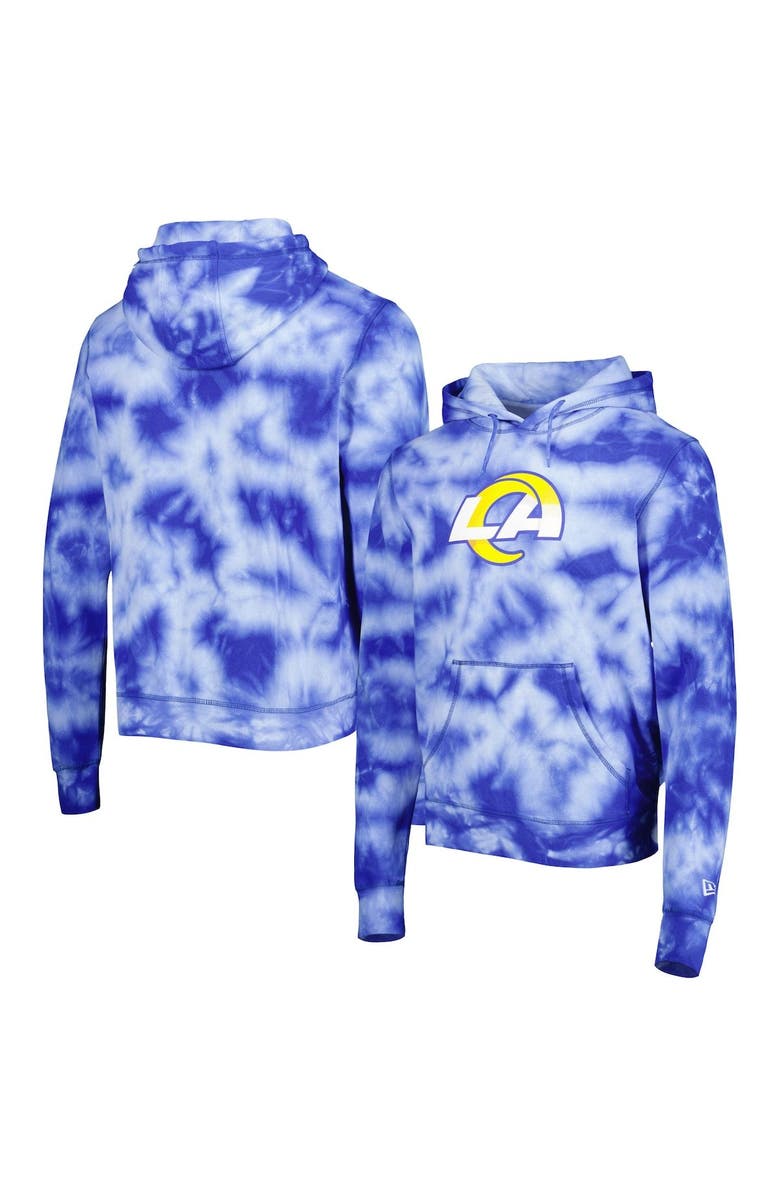 New Era Men's New Era Royal Los Angeles Rams Team Tie-Dye Pullover Hoodie, Main, color, Royal
