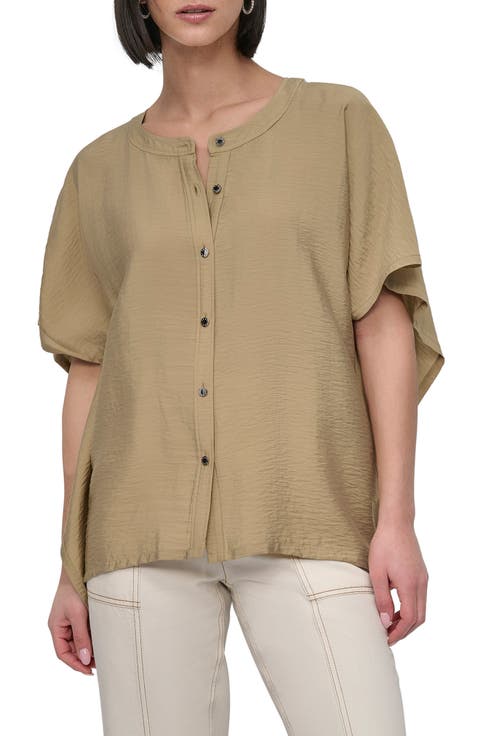 Textured Voile Button-Up Shirt