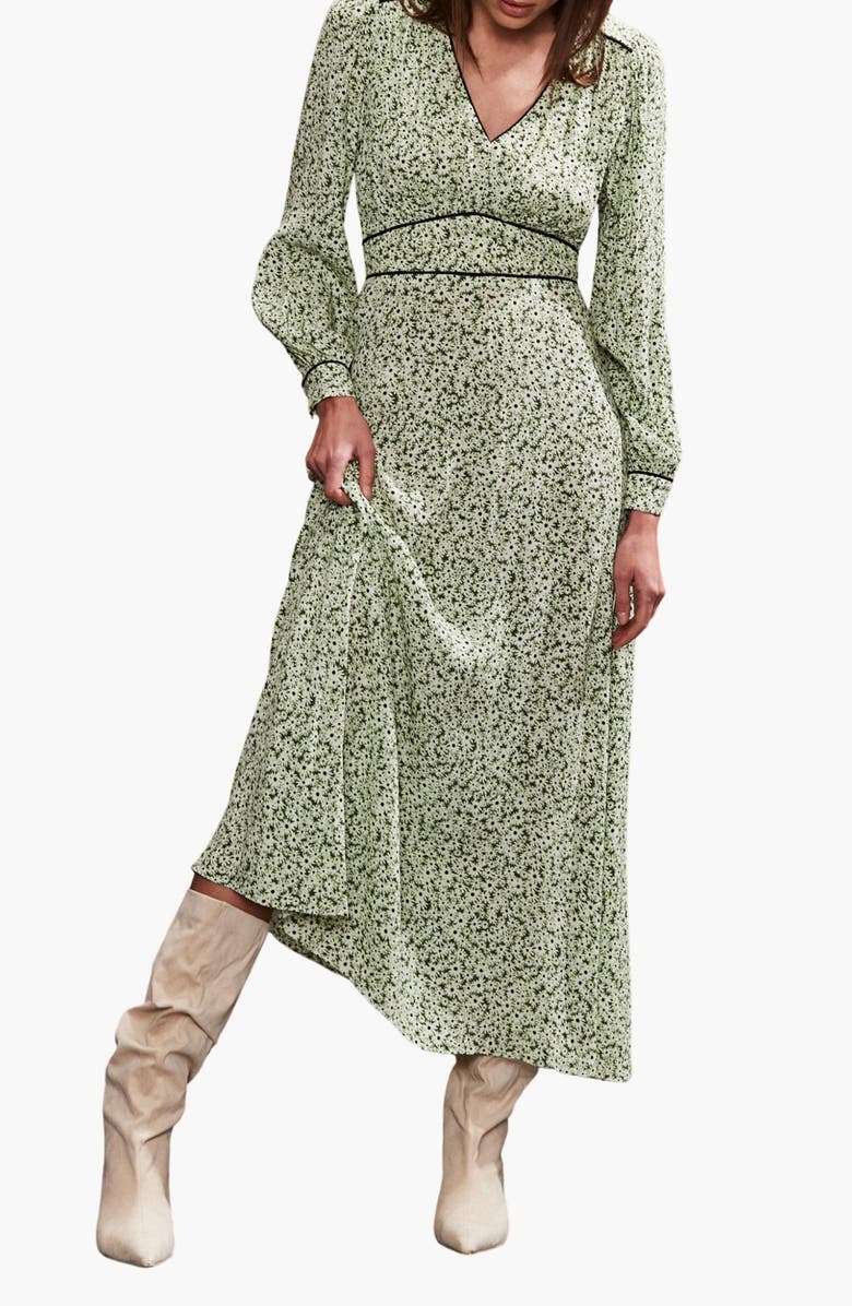 Ro&Zo Ditsy Waist Detail Dress, Alternate, color,