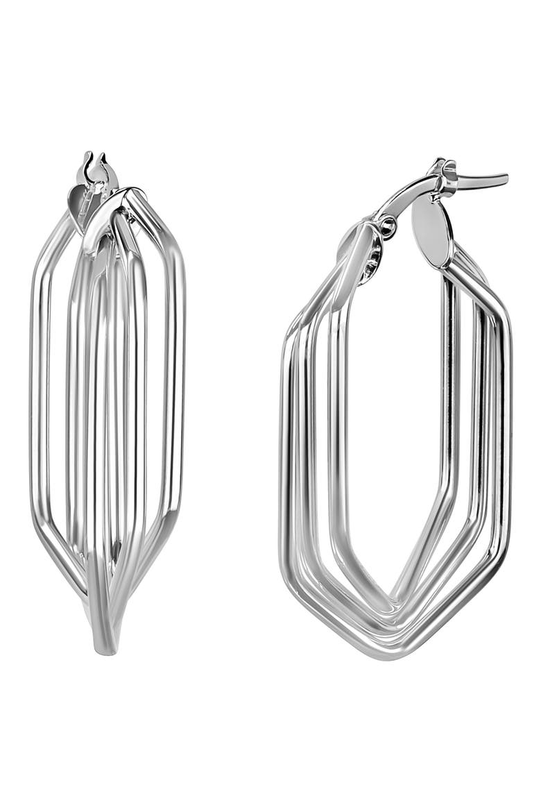 14K Gold Cage Hoop Earrings (Nordstrom Exclusive), Main, color, 14K WHITE GOLD