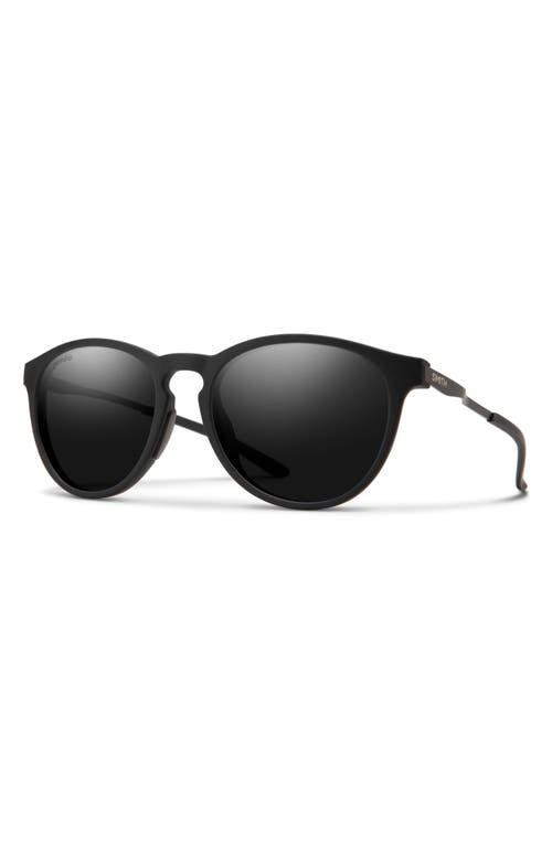 Smith Wander 55mm Chromapop™ Polarized Round Sunglasses In Black