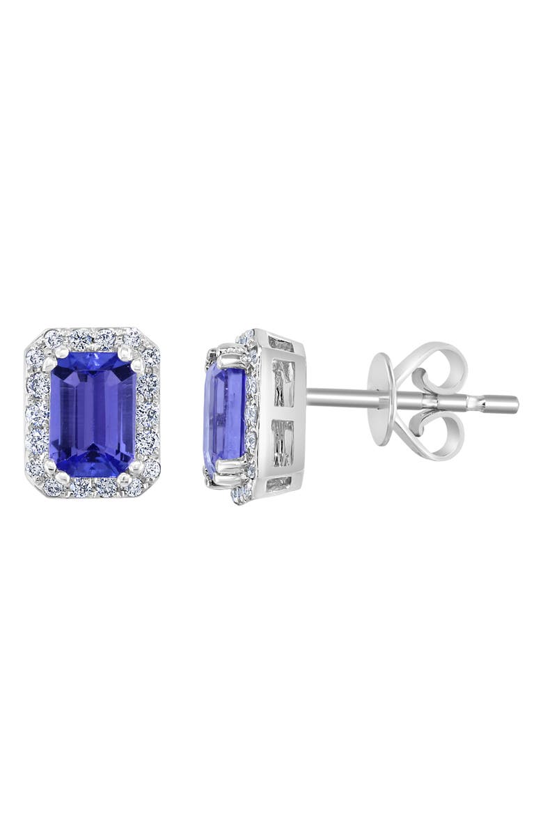 EFFY 14K White Gold, Diamond & Tanzanite Stud Earrings, Alternate, color, 