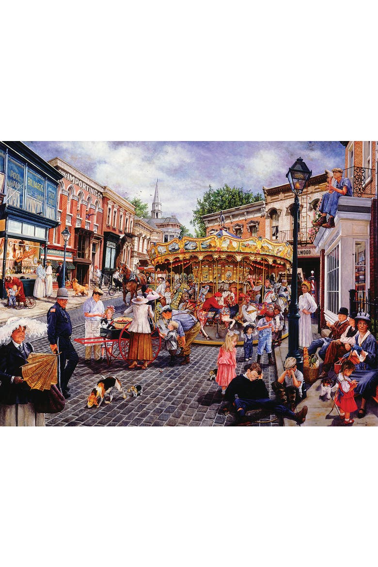 Town Carousel 1000 piece Jigsaw Puzzle for Adults Large Pieces, Alternate, color, Multicolor