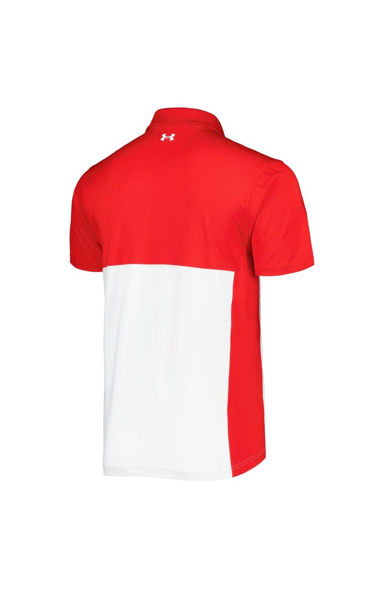 Under Armour Men's Under Armour Red/White Texas Tech Red Raiders Green Blocked Polo Performance Polo, Alternate, color, 
