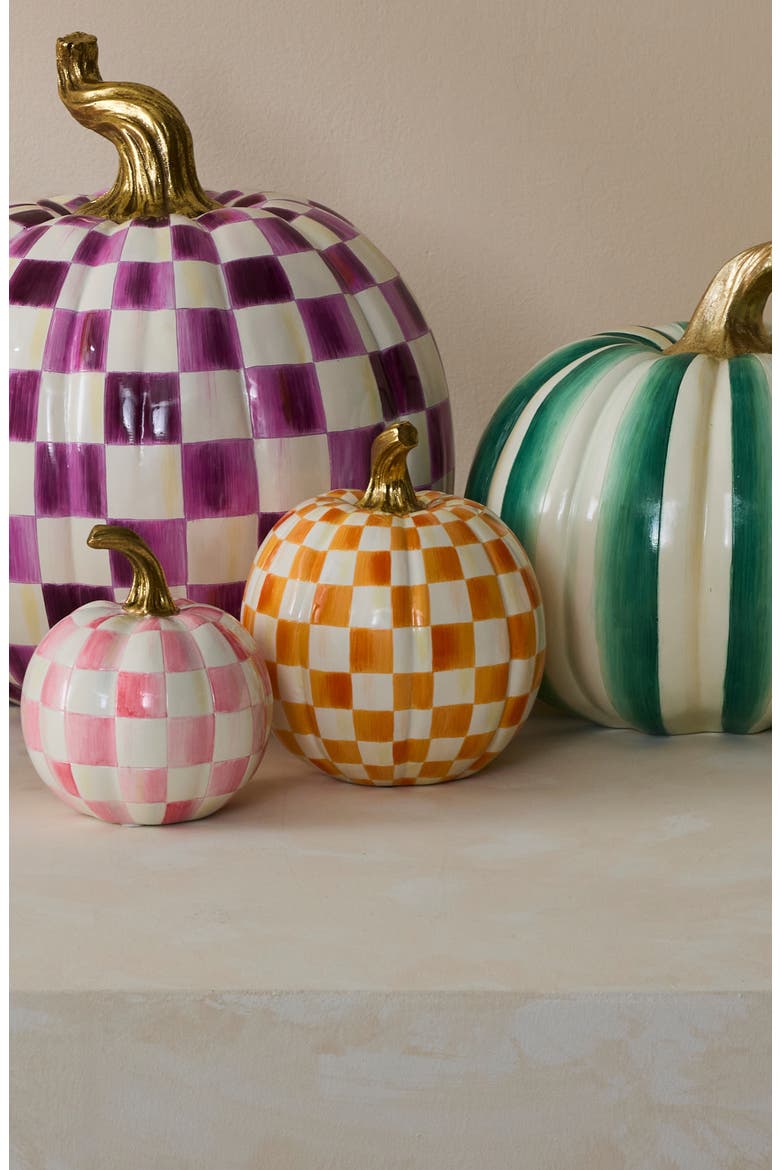 Orange Check Small Pumpkin, Alternate, color, ORANGE
