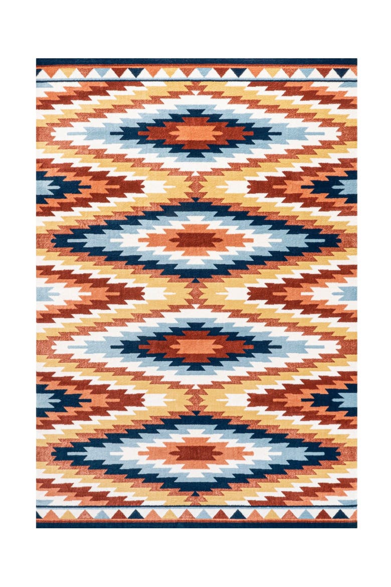 Konya Diamond Kilim Geometric Area Rug, Main, color, Yellow/Red/Blue