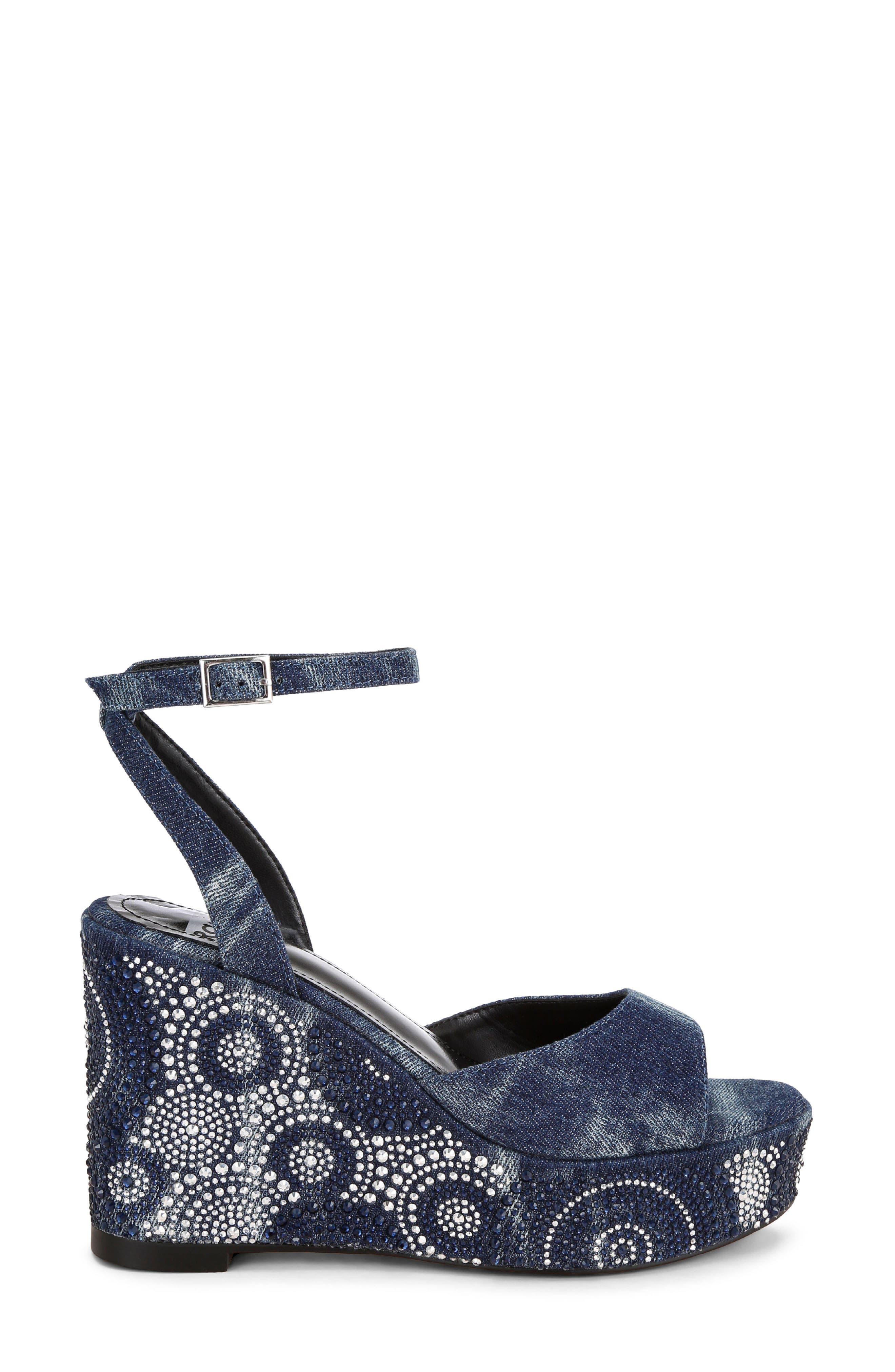 Mandala Wedge Sandal, Alternate, color, DENIM