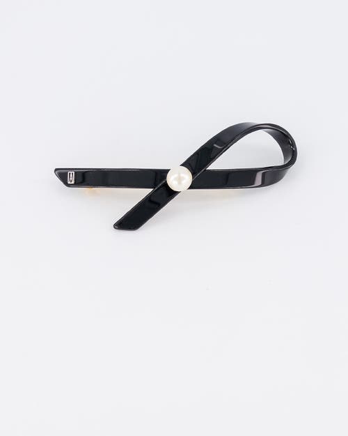 Alexandre De Paris Lutece Acetate And Pearl Barette In Black