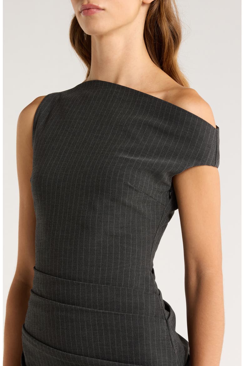 Nova Pinstripe Minidress, Alternate, color, CHARCOAL