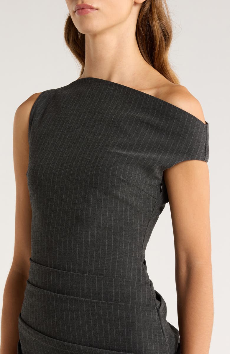 Nia Nova Pinstripe Minidress, Alternate, color, Charcoal