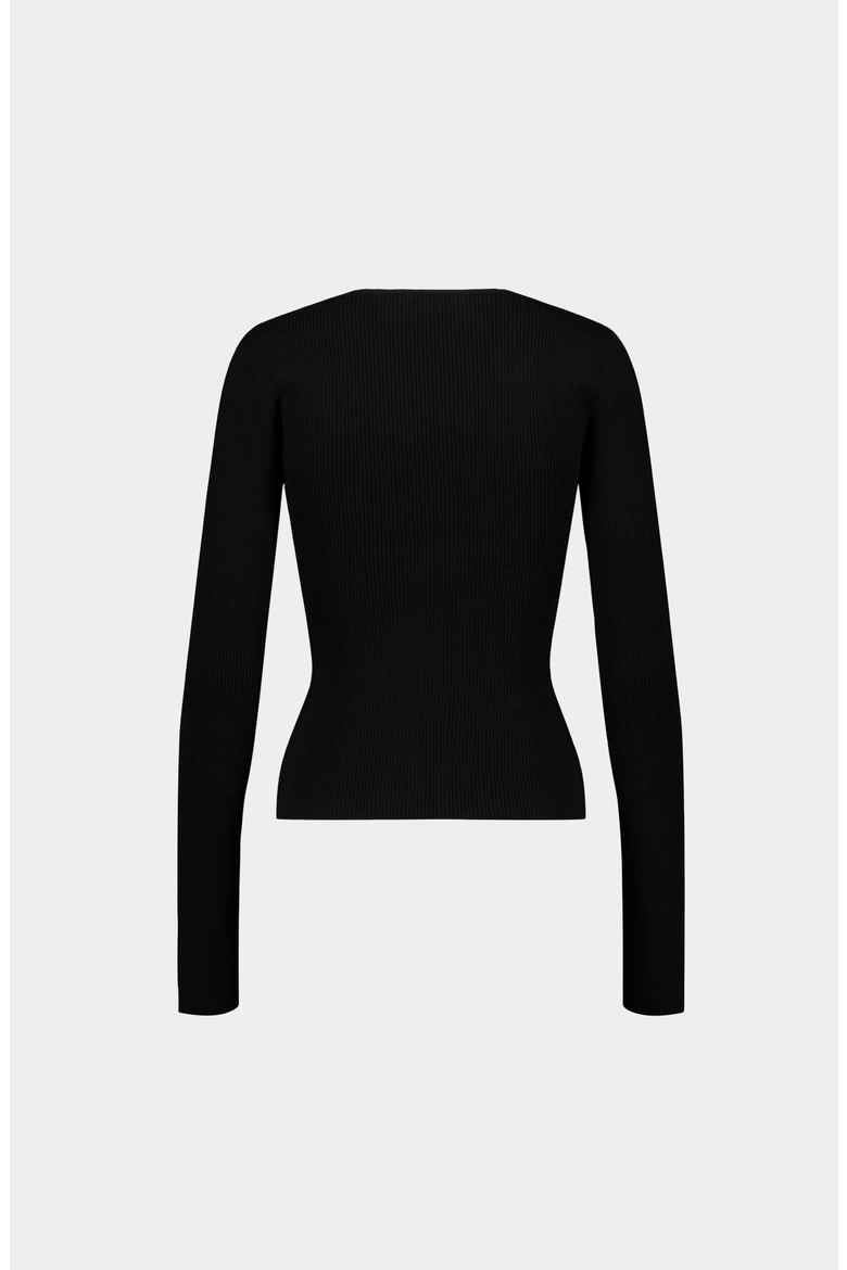Deconstructed Rib Top, Alternate, color, Black