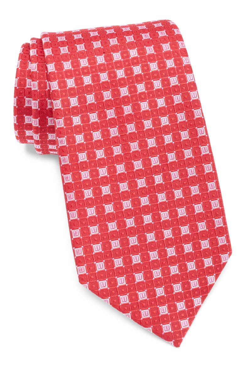 Square Neat Silk Tie, Main, color, RED