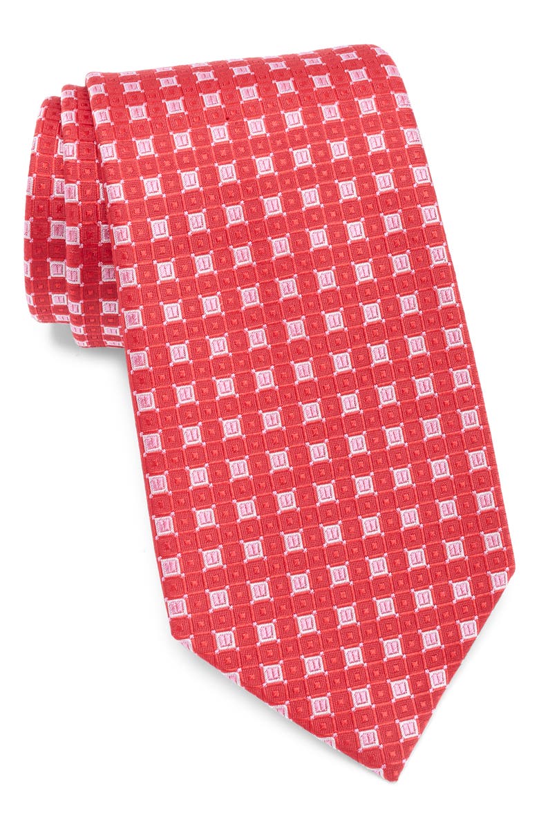 Duchamp Square Neat Silk Tie, Main, color, Red