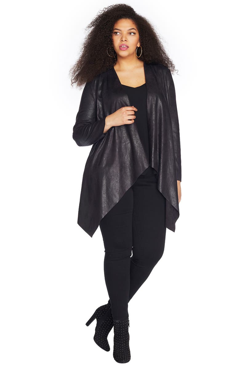 Rebel Wilson X Angels Stretch Faux Suede Jacket, Alternate, color, 