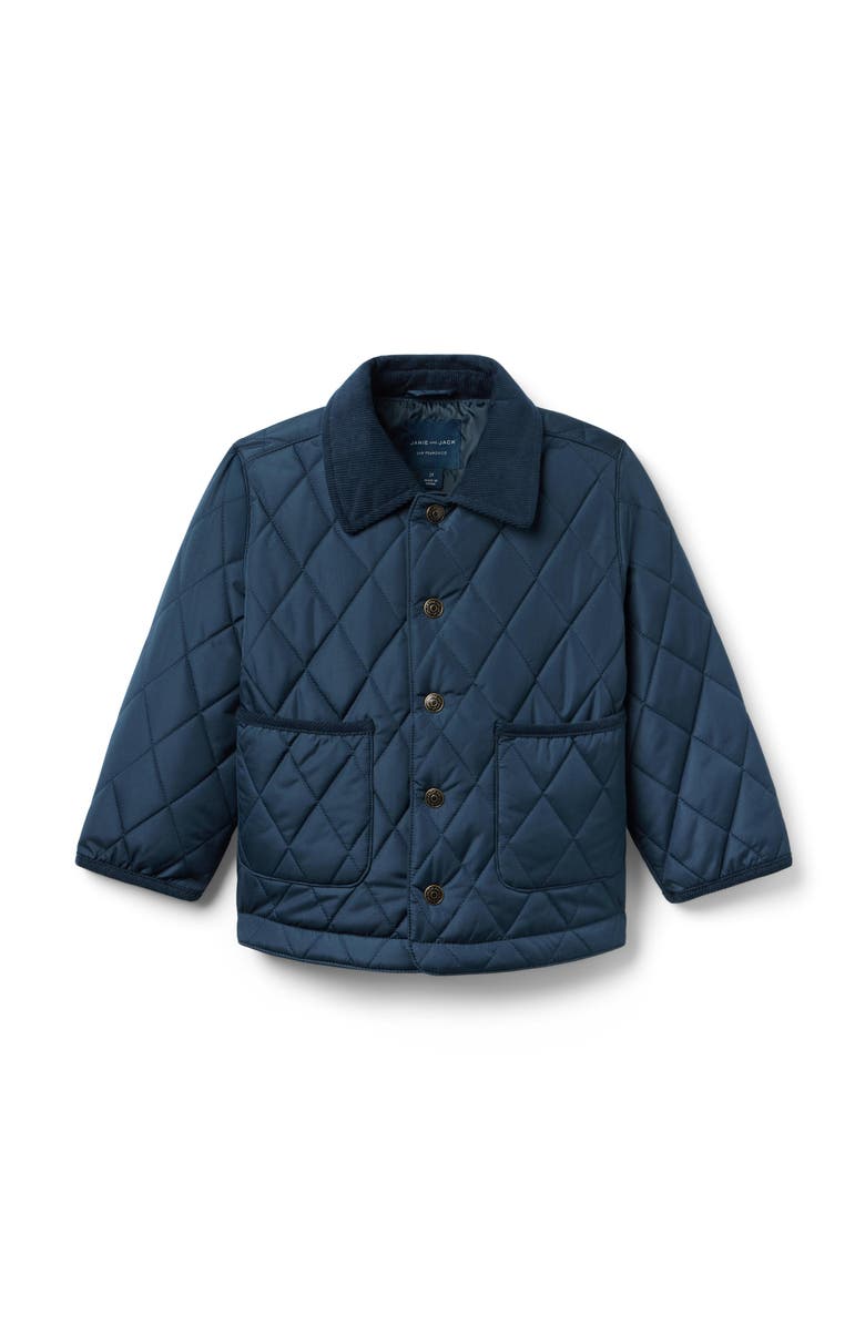 Janie and Jack The Barn Quilted Jacket, Main, color, Blue