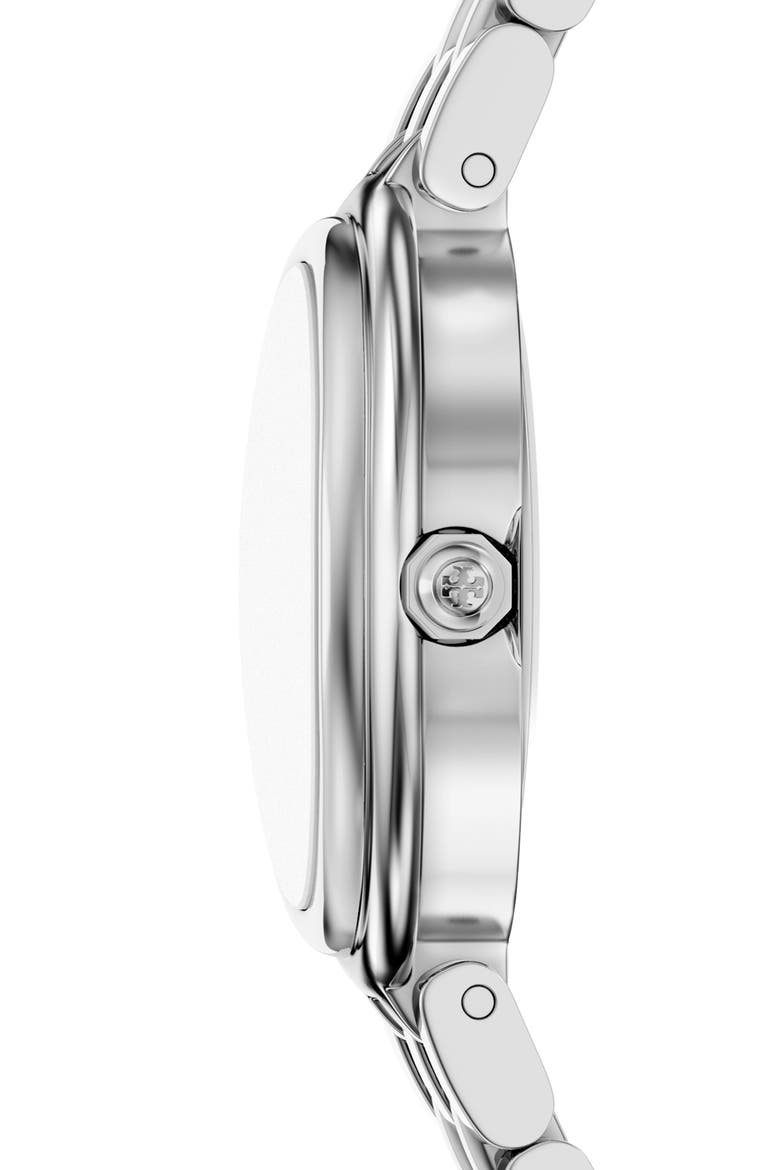 The Oval Mother-of-Pearl Bracelet Watch, 22mm x 28mm, Alternate, color, SILVER/ MINT GREEN
