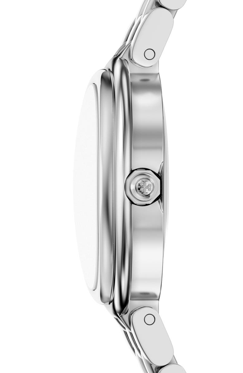 Tory Burch The Oval Mother-of-Pearl Bracelet Watch, 22mm x 28mm, Alternate, color, Silver/ Mint Green