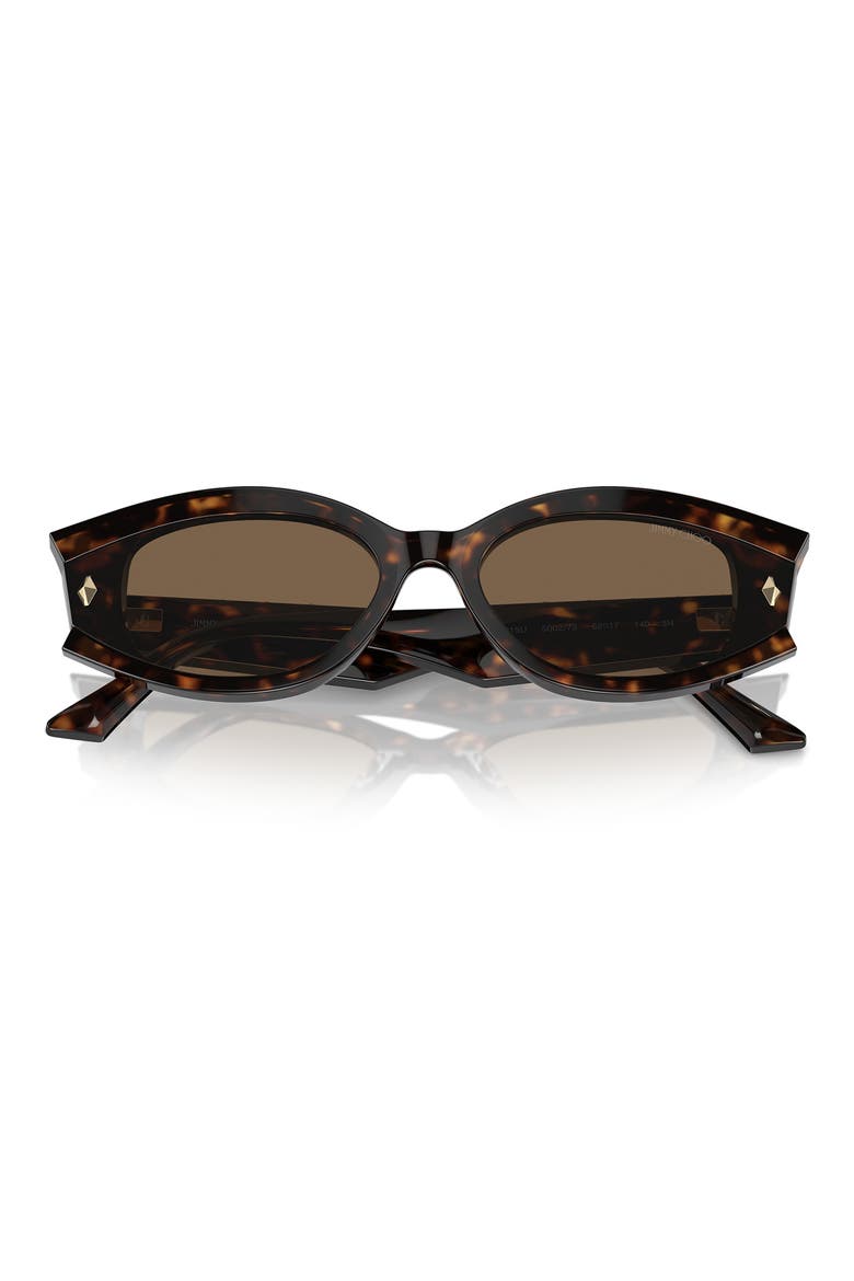 61mm Oval Sunglasses, Alternate, color, HAVANA / DARK BROWN