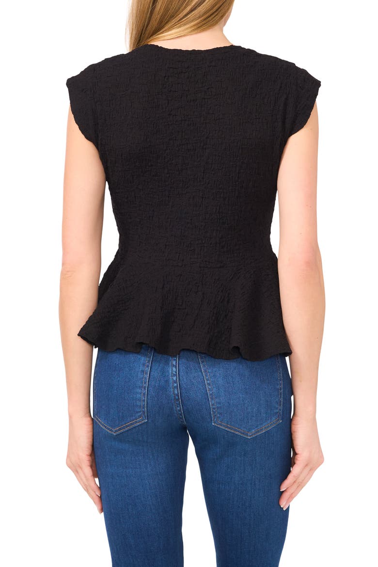 Puckered Knit Peplum Top, Alternate, color, RICH BLACK