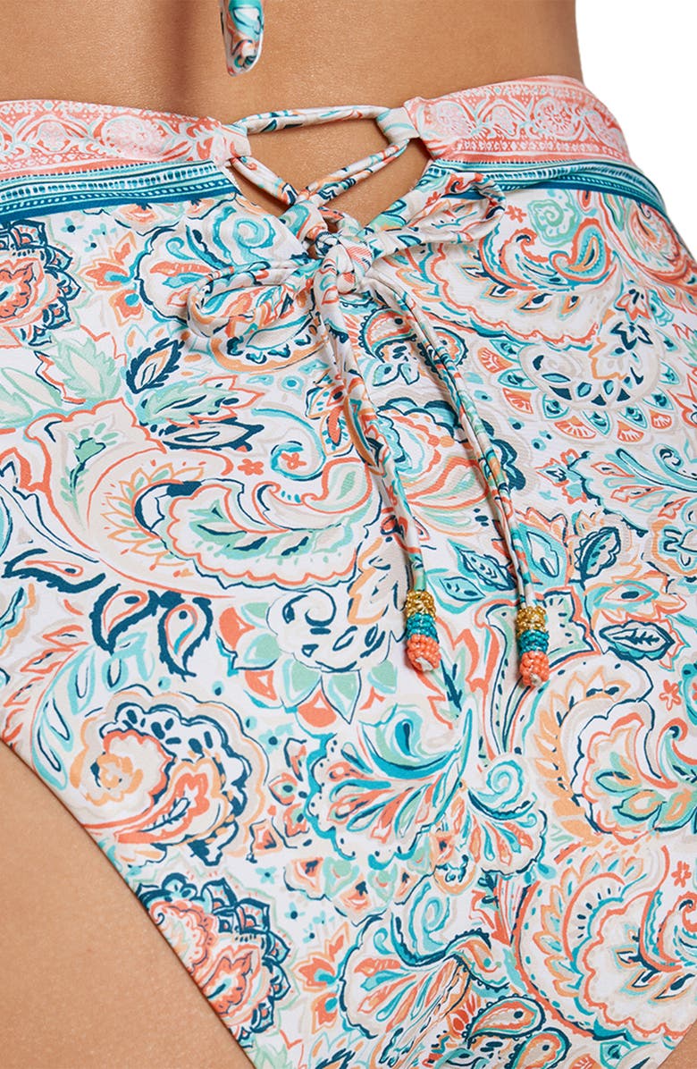 Cosita Linda High Waist Bikini Bottoms, Alternate, color, Green Multi