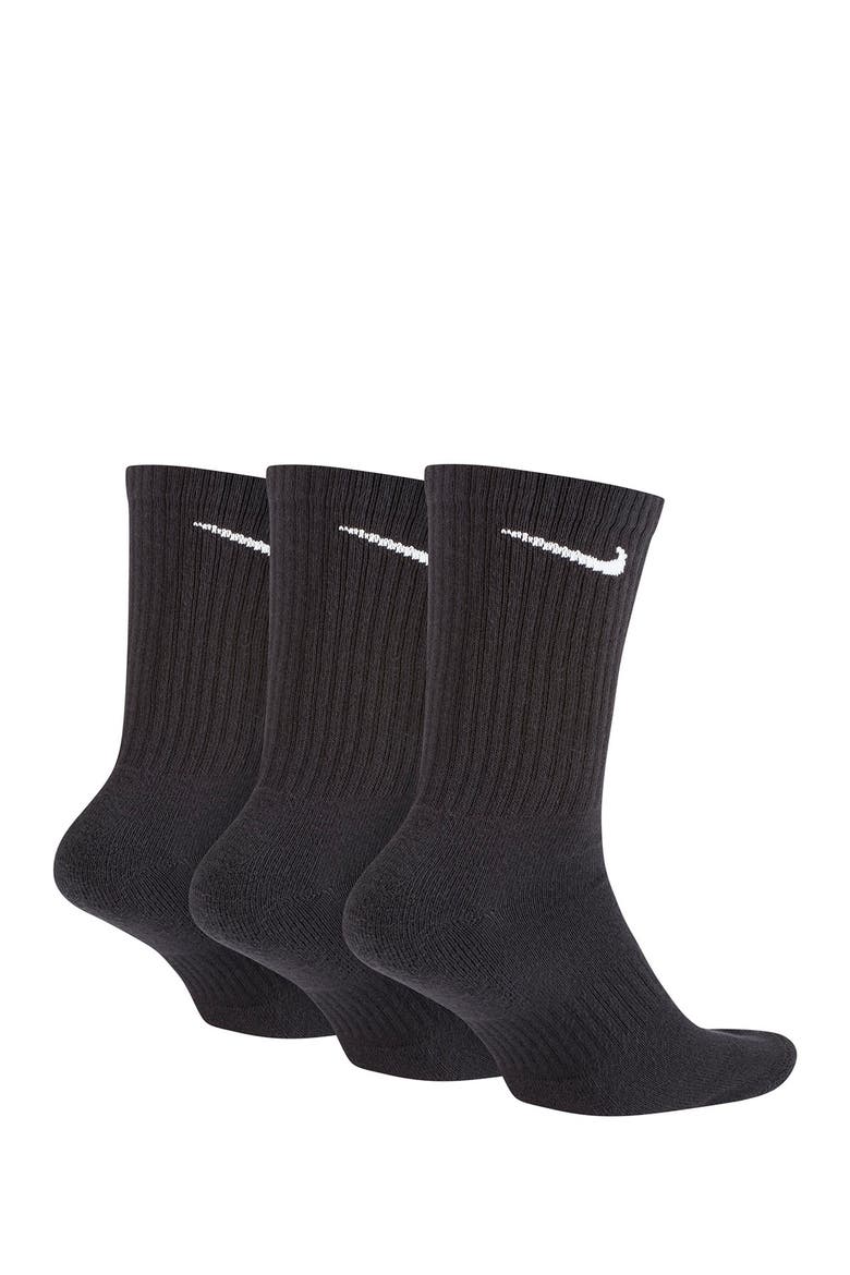 Everyday Cushioned Training Crew Socks - Pack of 3, Alternate, color, 010 BLACK/WHITE