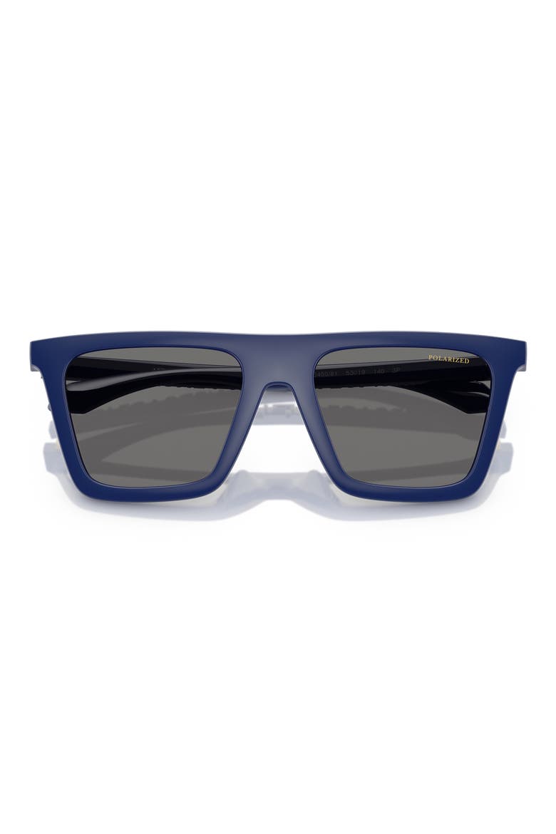 53mm Polarized Rectangular Sunglasses, Alternate, color, BLUE