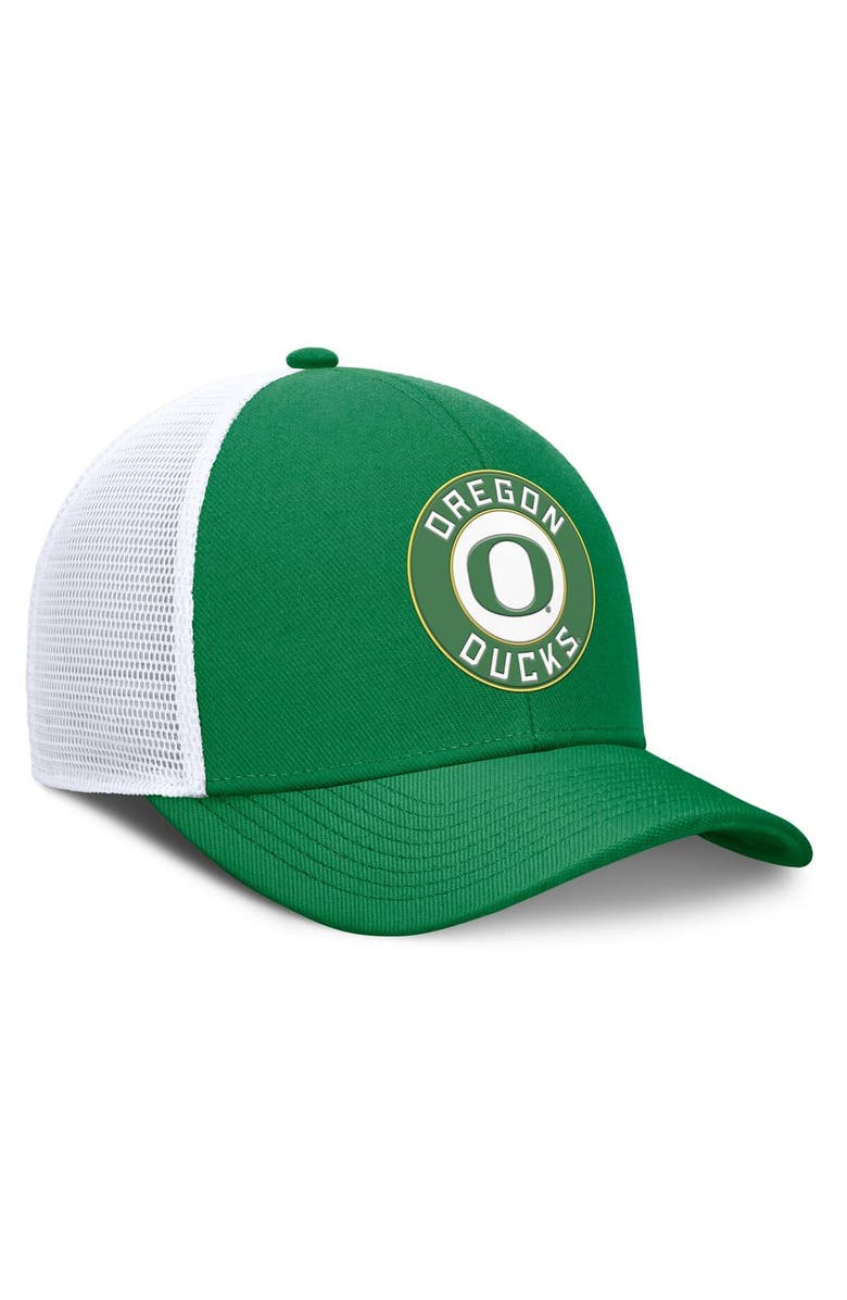 Nike Men's Nike Green/White Oregon Ducks Rise Primetime Performance Trucker Adjustable Hat, Alternate, color,