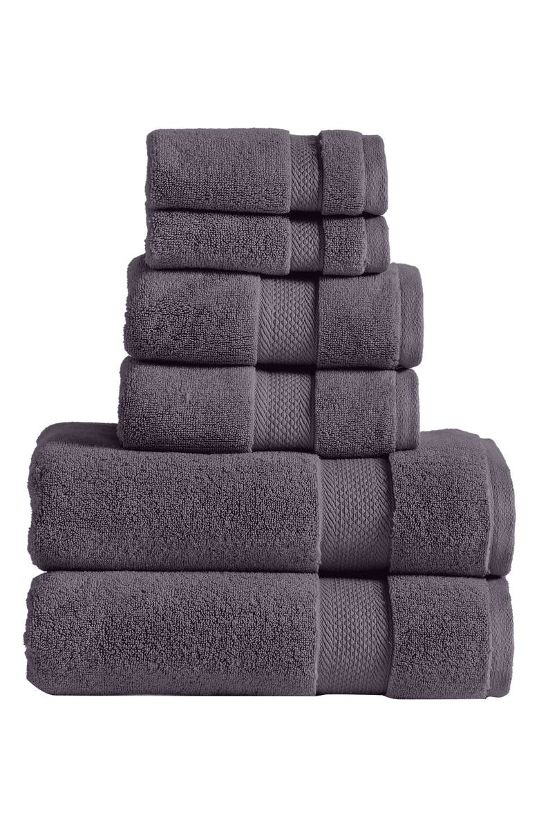 Modern Threads Luxury Quick Dry 6-Piece Towel Set, Main, color, Gray