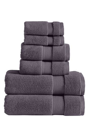 Modern Threads Luxury Quick Dry 6-piece Towel Set In Gray