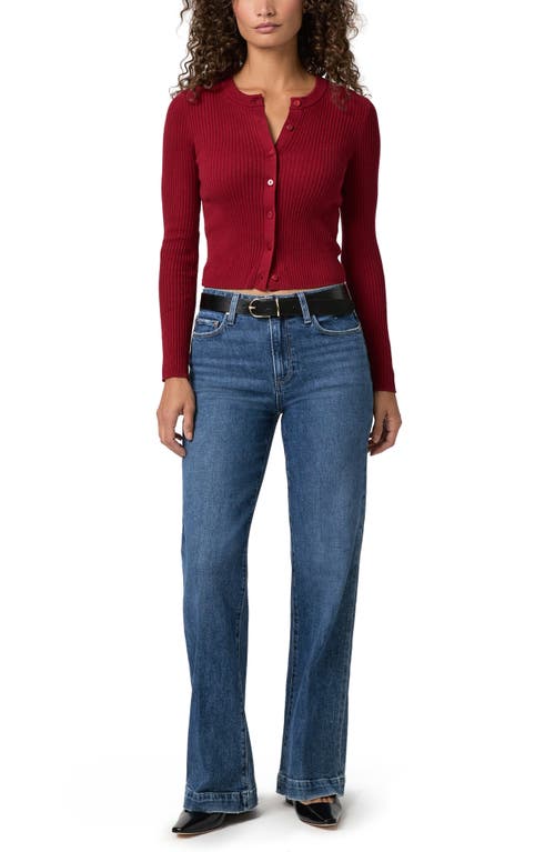 Paige Acqua Crop Cardigan In Red