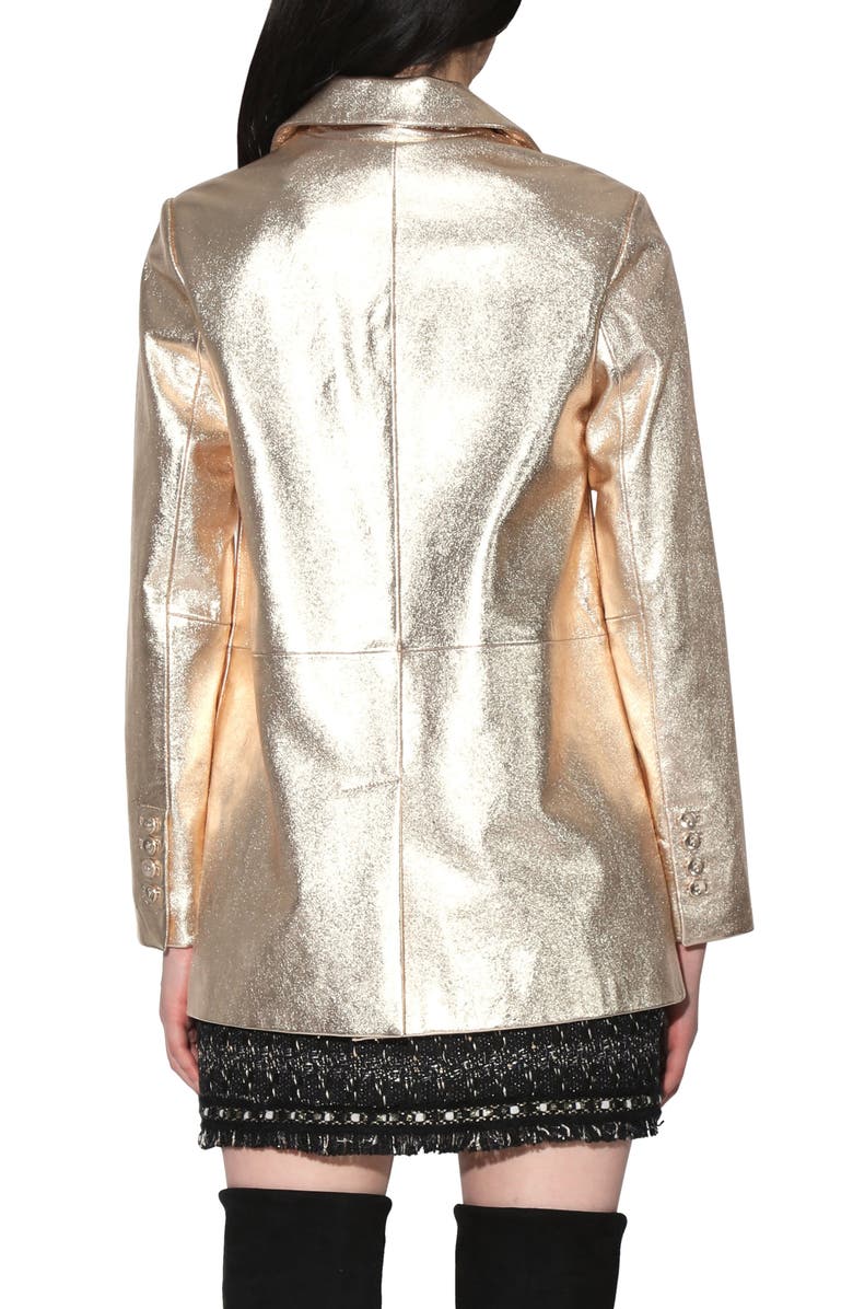 Walter Baker Kiki Metallic Leather Blazer, Alternate, color, 
