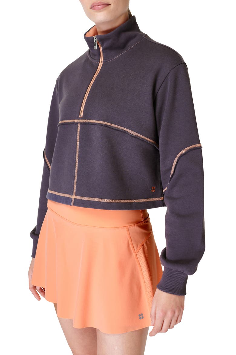 Revive Half Zip Crop Sweatshirt, Main, color, URBAN GREY