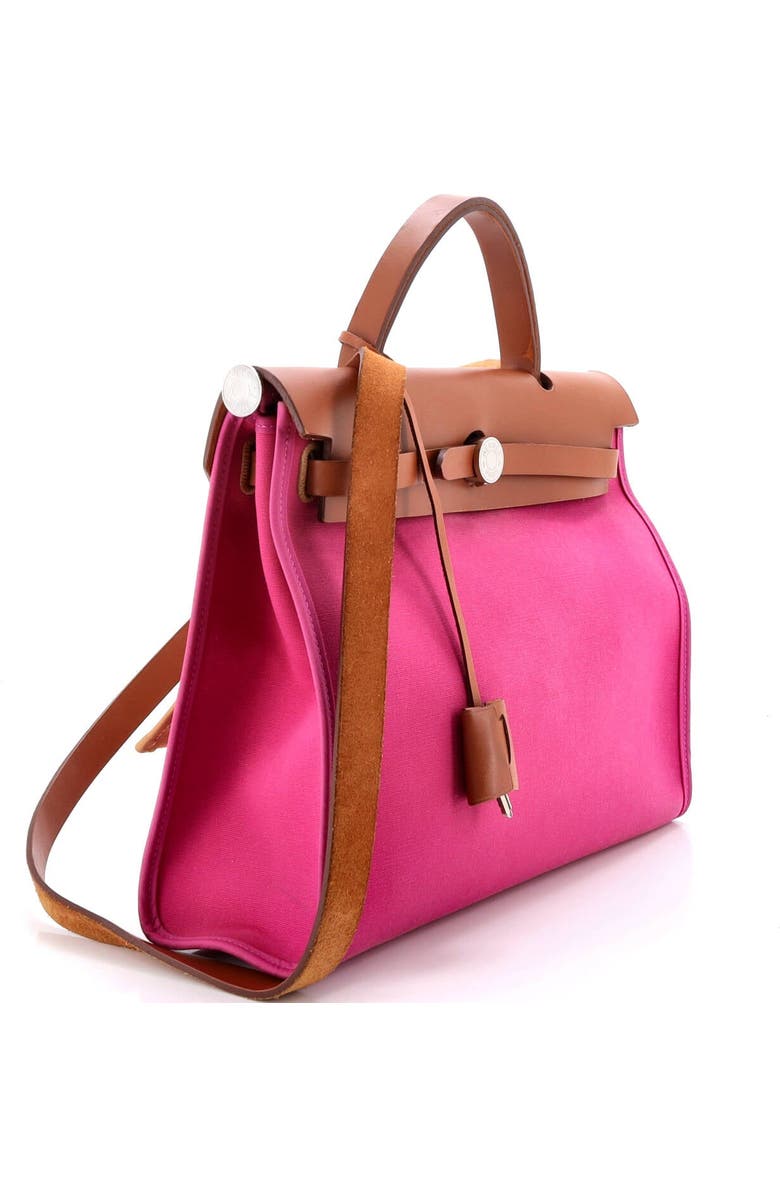 Pre-Owned Hermes Herbag Zip Leather and Toile 31, Alternate, color, Magnolia