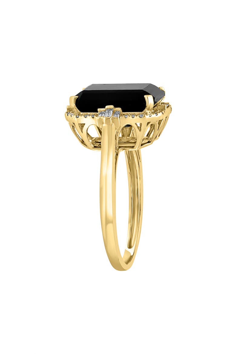 14K Yellow Gold Diamond Onyx Ring - Size 7 - 0.2 ctw., Alternate, color, BLACK